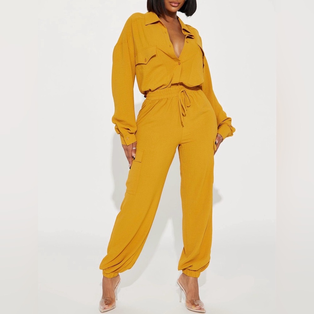 Women's Mustard Yellow Jogger Set